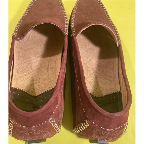 Robert Graham Burgundy Suede Paisley Print Drivers size 11.5 - Picture 5 of 9